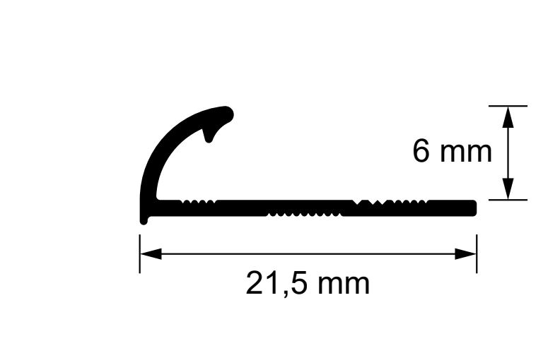 S20 - Profil de terminație din aluminiu pentru gresie/faianță – rotund, 6 mm