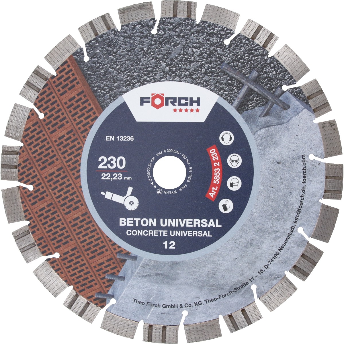 Disc diamantat de tăiat Beton Universal FÖRCH 5*