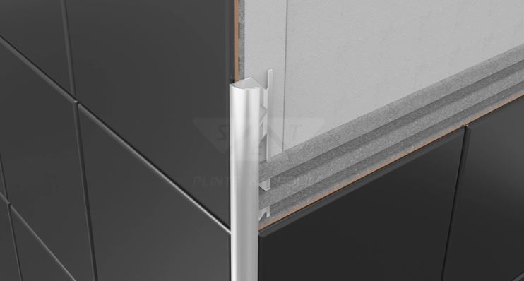 31318 - Profil colţ exterior pentru faianţă, 10 mm, PVC