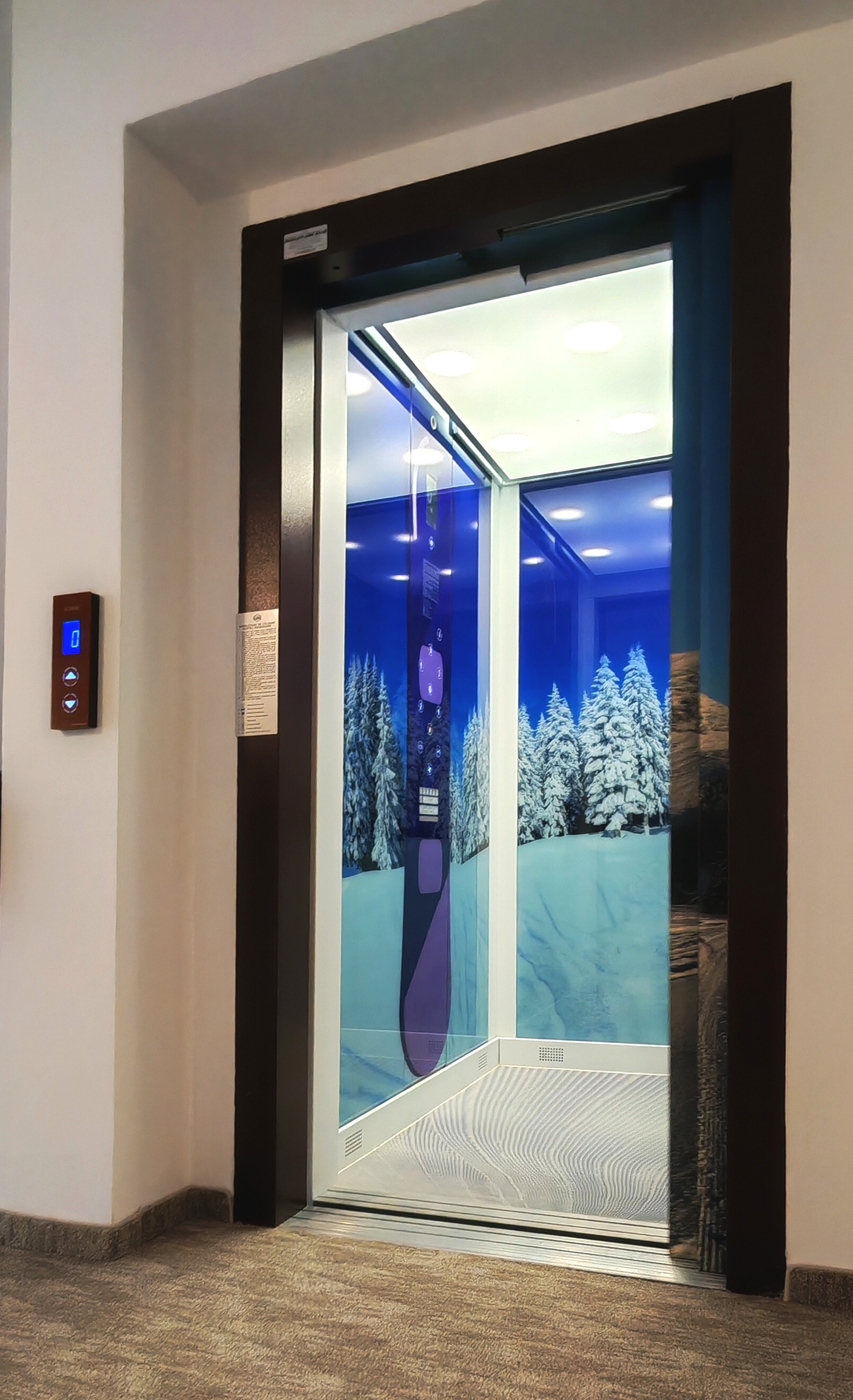 Ascensoare personalizate cu sticla printata