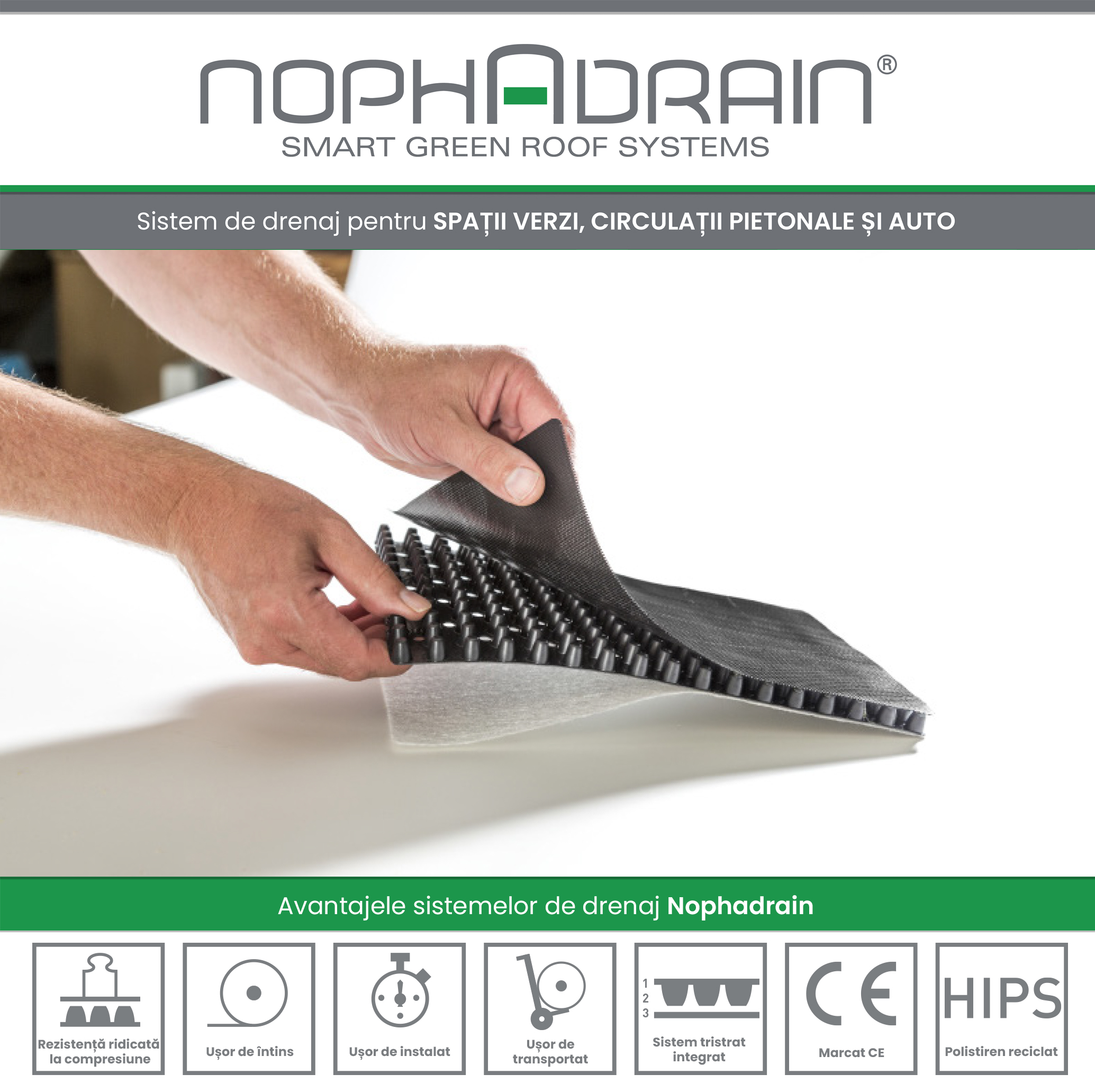 Sistemul Nophadrain – Soluția integrată pentru amenajarea spațiilor multifuncționale de peste subsoluri
