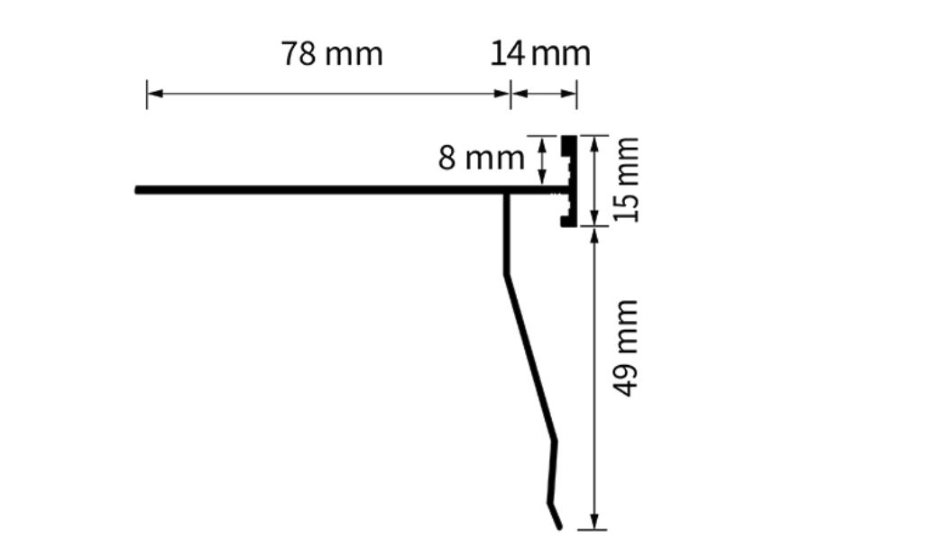 S101 - Profil picurător din aluminiu, 54 mm