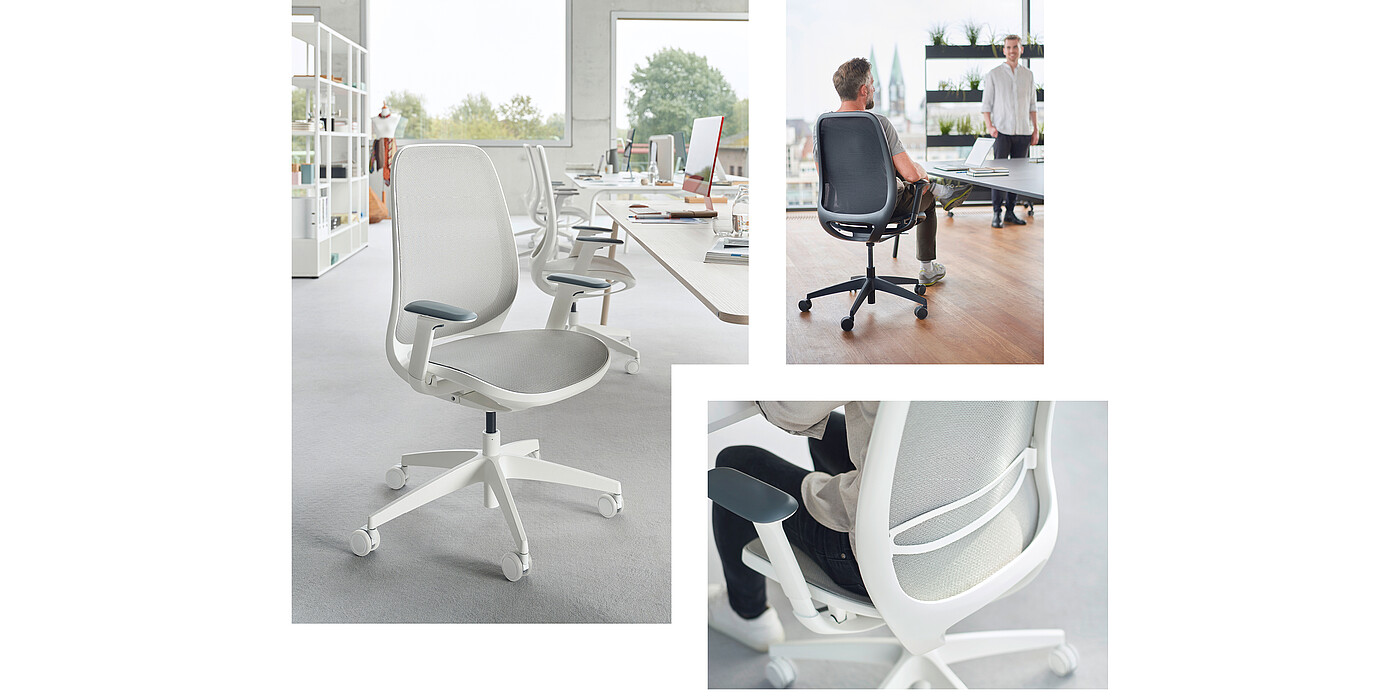 Scaun pivotant hibrid cu design ușor - se:air - Scaun birou, scaune de birou pivotante, scaune pentru meeting, scaun manager, scaun office